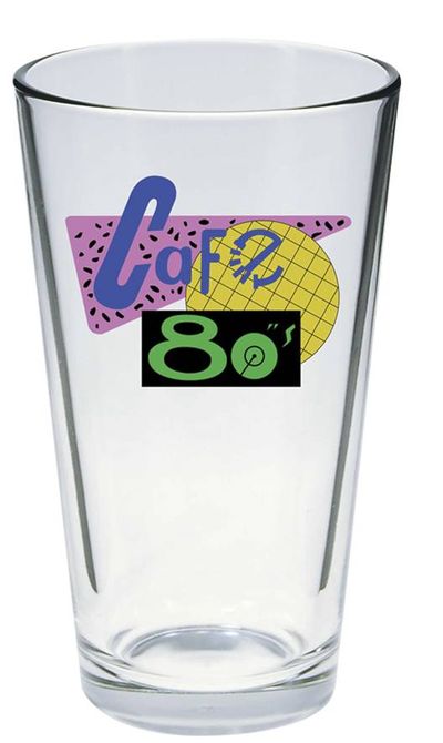 Back To the Future Cafe 80s Pint Glass
