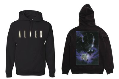 Alien Front and Back Black Hoodie XXL