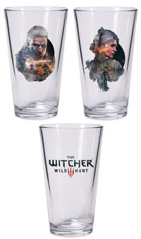 The Witcher 3: The Wild Hunt Pint Glass Set: Geralt and Ciri