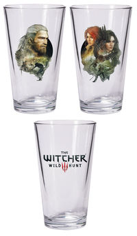 The Witcher 3: The Wild Hunt Pint Glass Set: Geralt and Triss with Yennefer