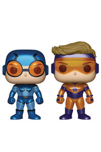 Pop DC Heroes Booster Gold & Blue Beetle Metallic Vinyl Figures 2-Pack Previews Exclusive