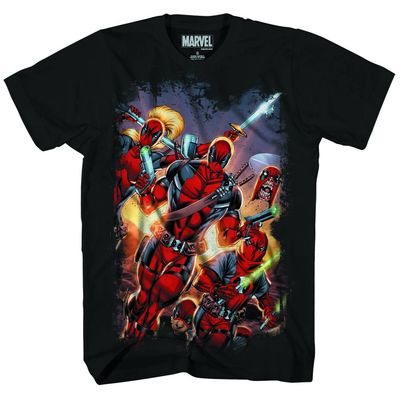 Deadpool Red Masked Blk T-Shirt XL