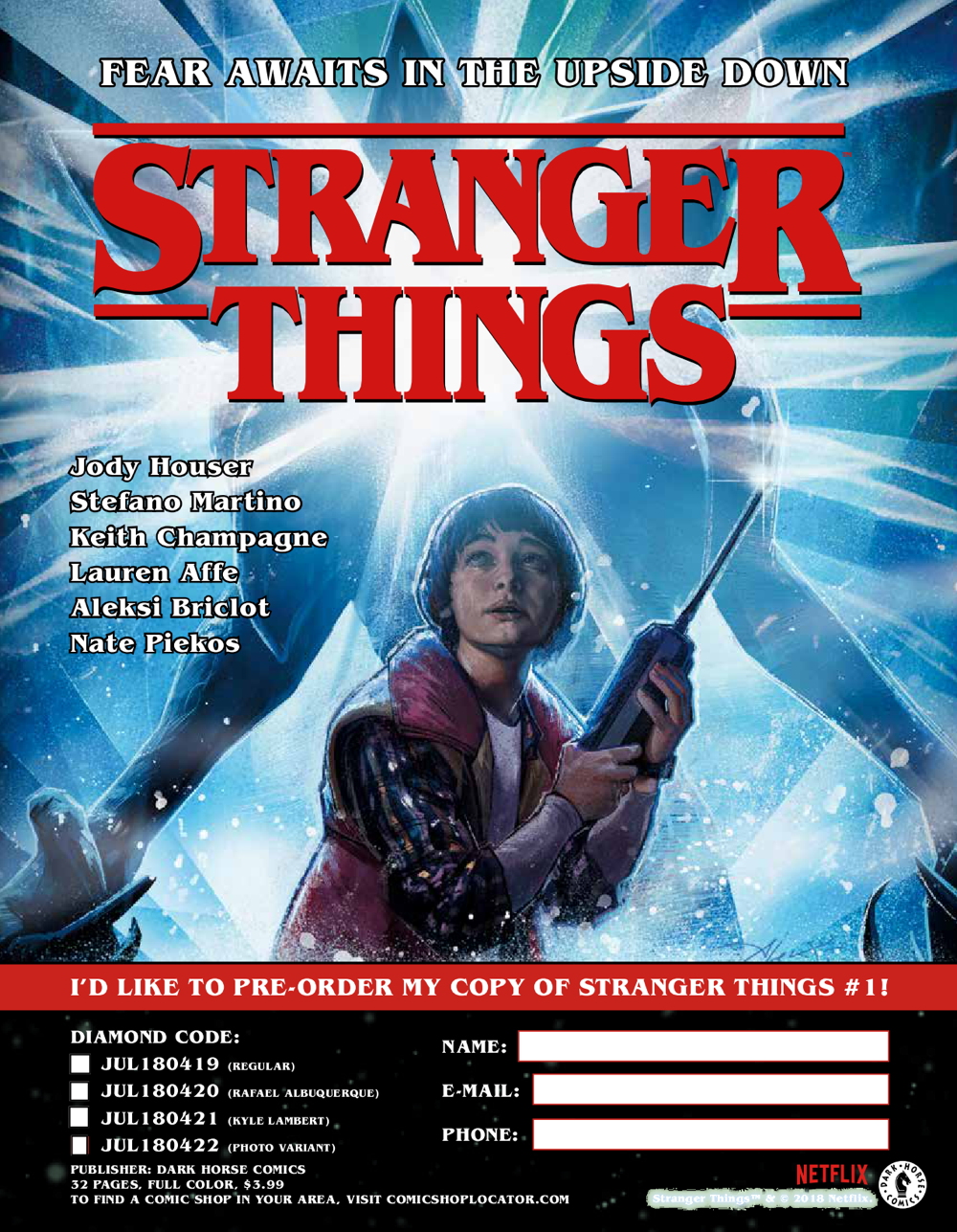 Stranger Things #1 Mimi-series Patrick Satterfield Variant ( Dark Horse) nm